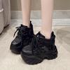 Fashion 11CM Women Thick Bottom Chunky Sneakers  Female Platform Lace Up Breathable Spring Autumn Woman Vulcanize Shoes Zapatos Mujer