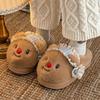 Cotton slippers cute bear autumn and winter home plush warm thick bottom student cotton mop outside wear