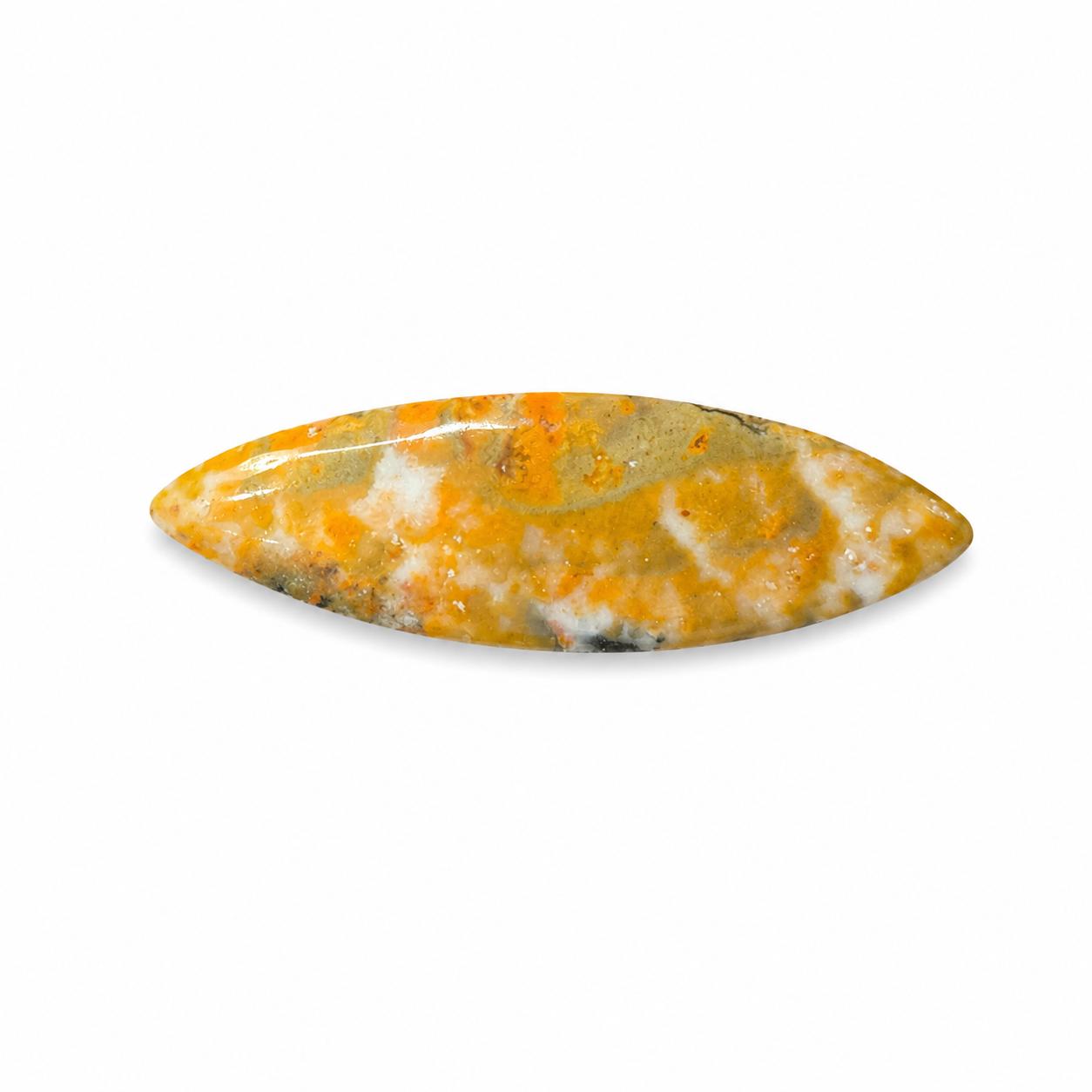 Yellow Turquoise Marquise Cabochon | Natural Yellow Turquoise Gemstone | Loose Cabochon for Jewelry Making 14x43mm жёлтый
