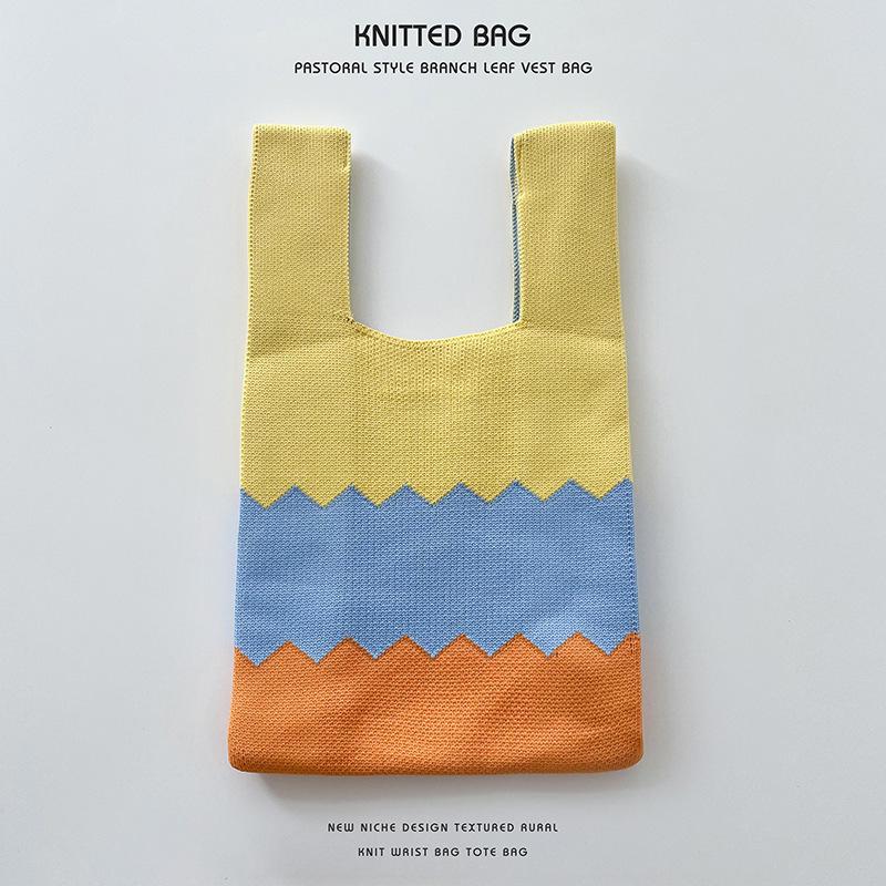 Women's Colorful Knitted Handbag - Stylish, Niche Design Shoulder Bag