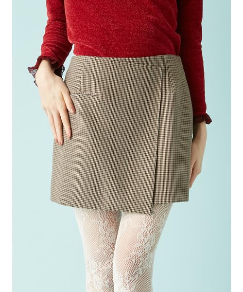 Variation Wrap Mini Skirt LWFS254077CHECK0