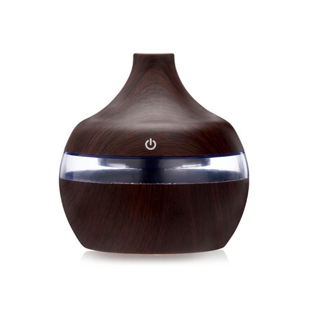 Wood Grain Air Humidifier Colorful LED Light Air Freshener Machine Aroma Oil Diffuser  Living Room