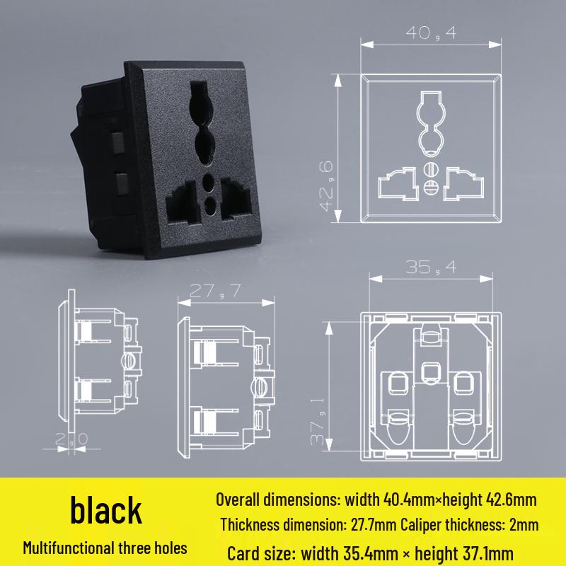 

10A Dual Function AC Power Socket with Protective Five-Hole Design for Desktop Cabinets