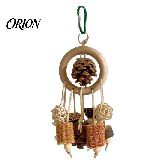 Corn Cob Bird Toy Parrot Chew Toy, Pine Cone Rattan Ball Foraging Cage Accessories for Conure Parakeet Cockatiel Budgie A