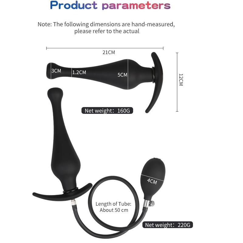 Super Long Inflatable Butt Plug Huge Ass Plug Vagina Dilation Anal Massage Prostate Ass Anal Vibrator Male and Female Sex Toys