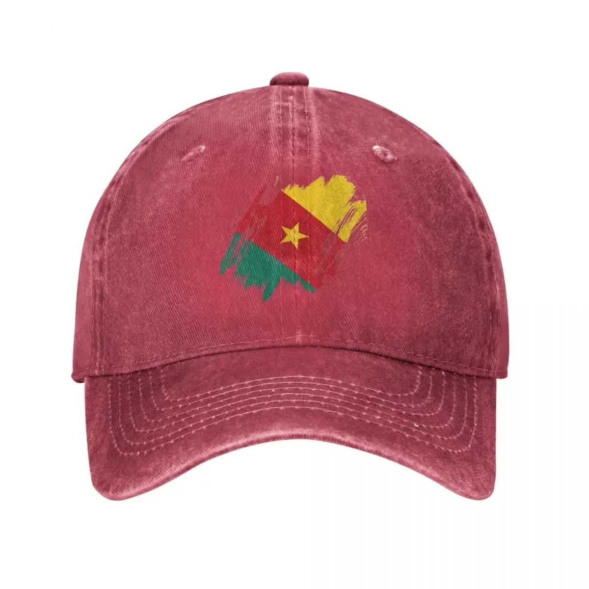 

Cameroon Cameroun Flag Baseball Cap Casual Distressed Denim Headwear Unisex Style Outdoor Running Golf Adjustable Caps Hat One Size