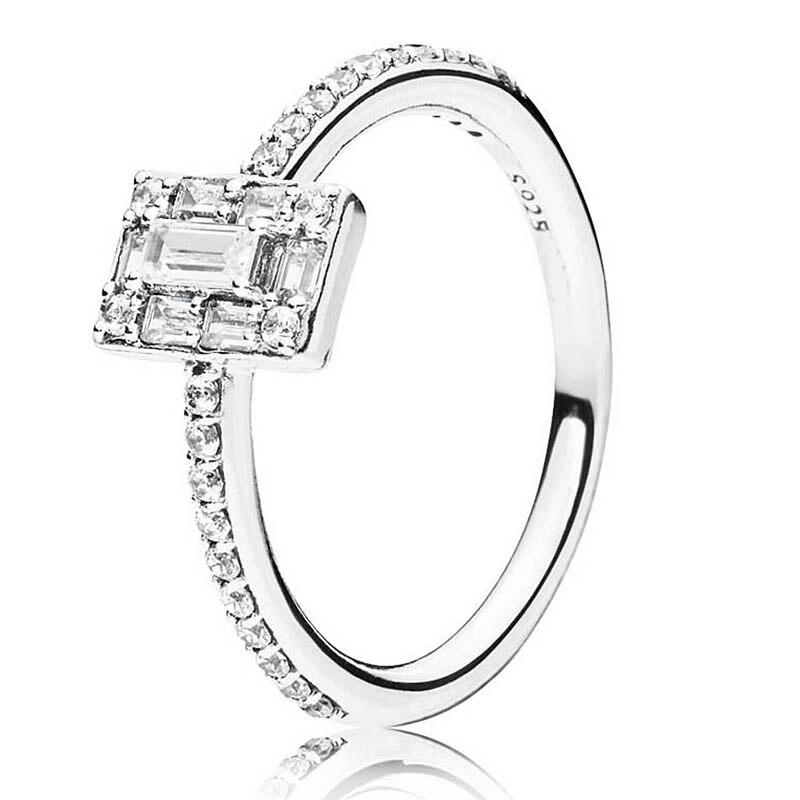 Original 925 Sterling Silver Shiny Elegant Ring Women's Gift Pop DIY Jewelry