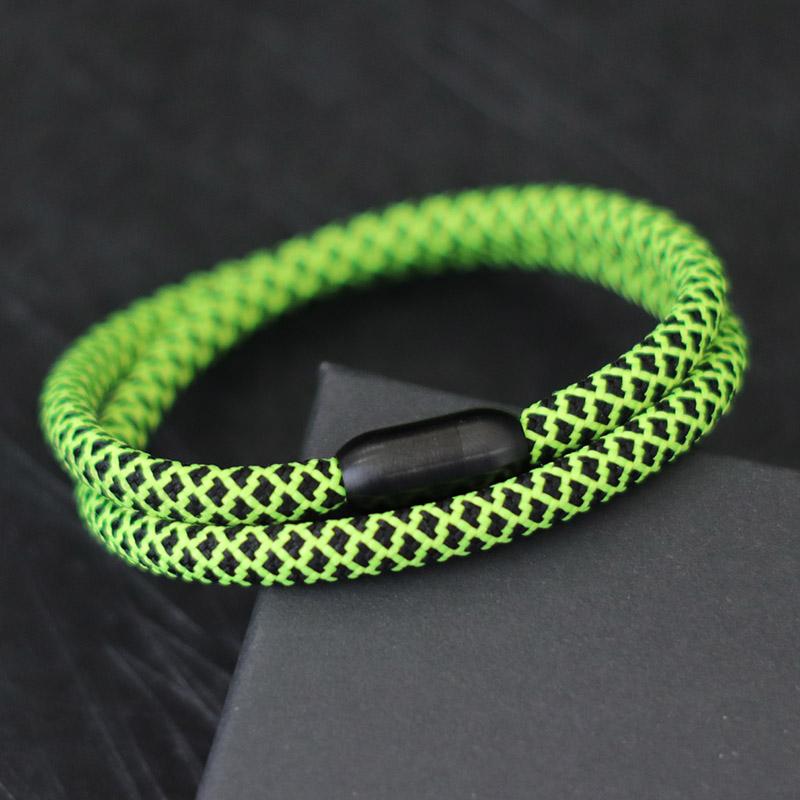 Simple Style Men Bracelet Rope Unfading Male Stainless Steel Braclet Attract Magnetic Braslet Bohemia Fabric Brazalete Pulseria