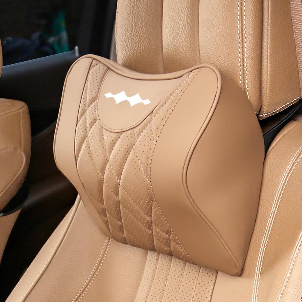 Leopard Car Headrest & Lumbar Support Cushion - Breathable, All-Season Neck Protection Pillow