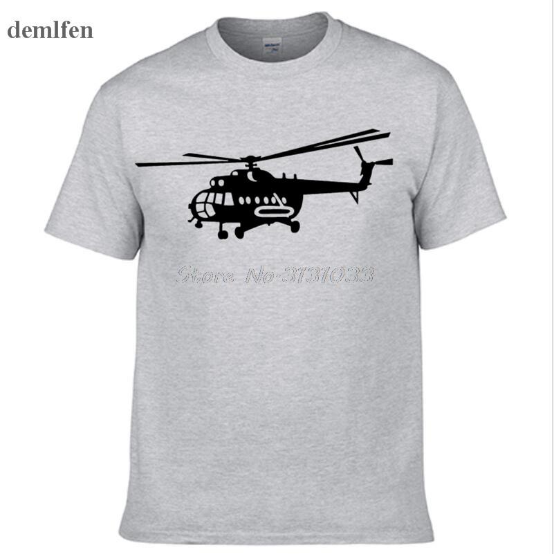 Summer Style Brand New Male T Shirts Novelty MI-8 Helicopter USSR Victory Day Print T-shirt Short Sleeve Cotton Tee Shirts