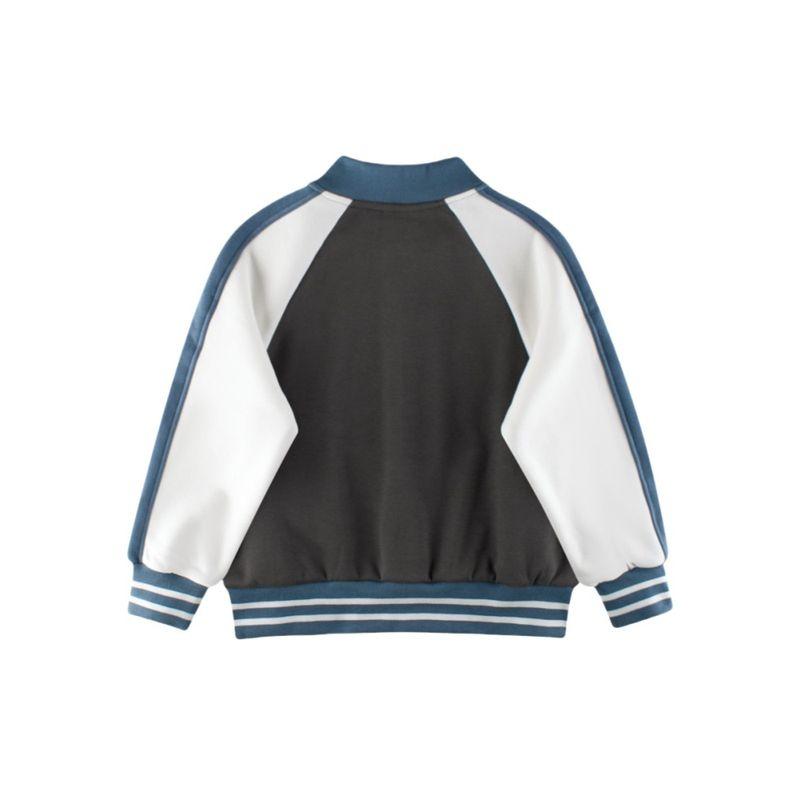 Clothing for Autumn and Winter, Baseball Jacket for Older Children, Boys' Stand-Up Collar Fleece Jacket, Girls' Fleece-Lined Casual Top for Children
