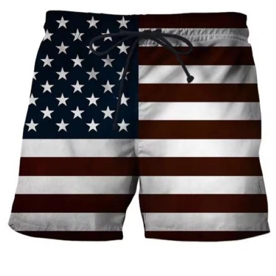 USA United States America Flag Boxing Muay Thai Kickboxing Shorts 3D Print Fighting Training Unisex Men Women Quick Dry Fitness Gym Sport Workout