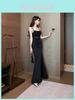 Elegant Long Dress For Women With Slit And Bodycon Fit For Evening Wear