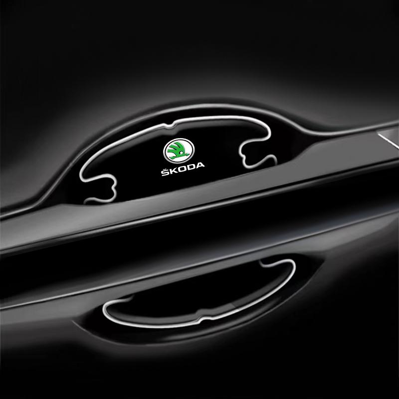 4 Stück Transparenter Autotür-Antikollisionsschutz Stoßstangenleiste Aufkleber Für Skoda Octavia MK2 MK3 2 3 A7 Fabia Karoq Kodiaq Superb Rapid Kamiq