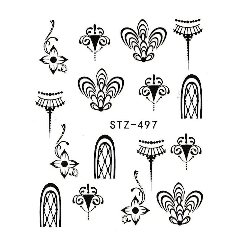 1 lapos vízáteresztő körömmatrica matrica körömdíszítés virág pillangó kaktusz levél geometria