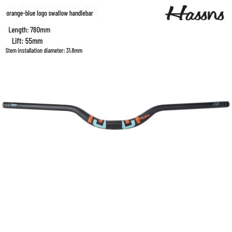 HASSNS Mountain Bike Swallow Handlebar, 31.8/35mm Diameter, AM DH Downhill, 25/35/55mm Rise