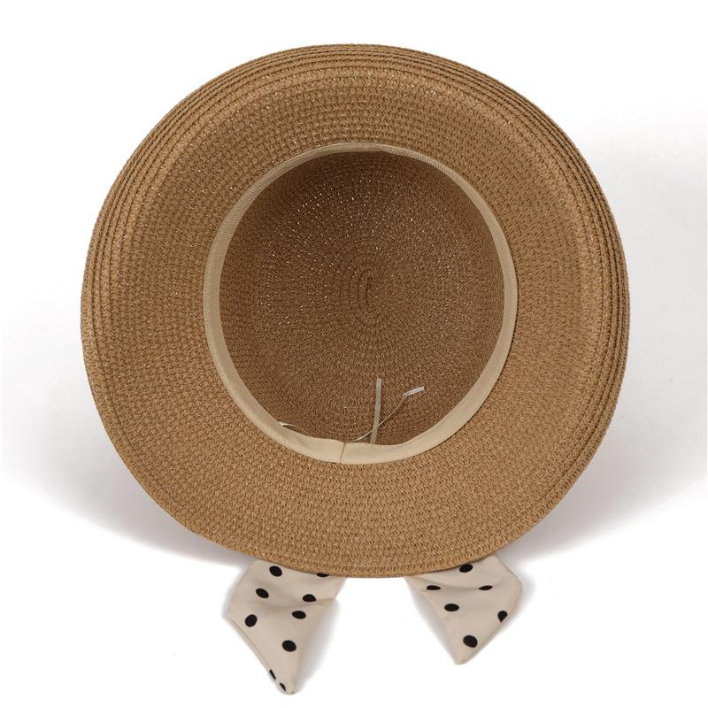 French sunshade straw hat shows temperament, advanced sense, bow basin hat, summer vacation travel sun hat children