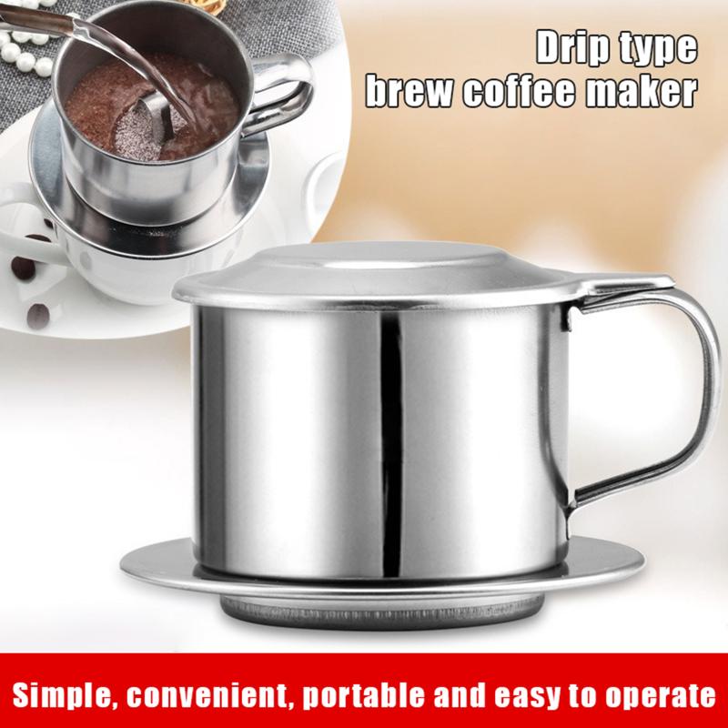 Stainless Steel Coffee Filter Infuse Cup Vietnamese Coffee Dripper Maker Pot Portable Coffee Drip Strainer Kitchen Tools 1Pc