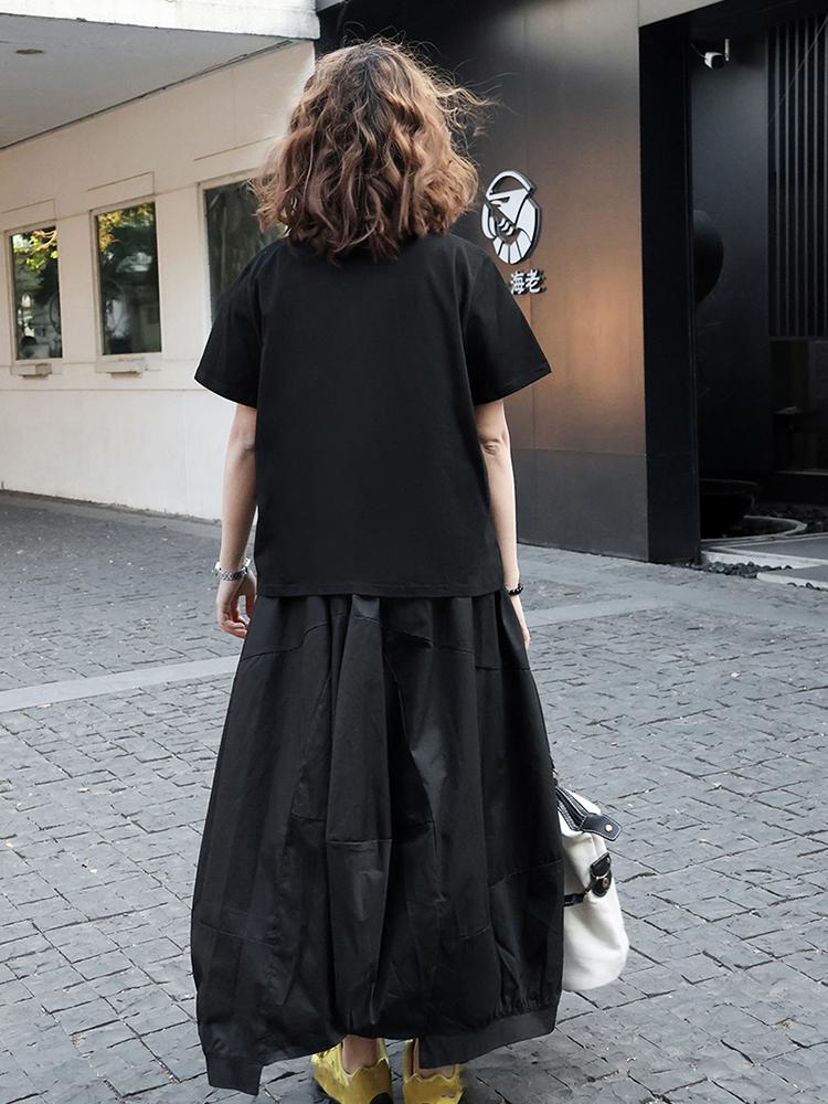 XITAO Pocket Patchwork Contrast Color T-Shirt ZY8922