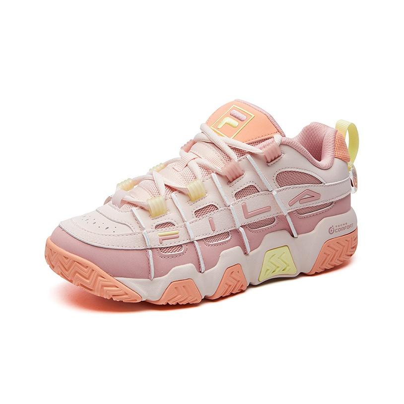 Fila Panini Personalidade Fashion Versátil Tênis de Basquete Retrô de Cano Baixo Mulher tênis Rosa-Fumê F12W111208FMA