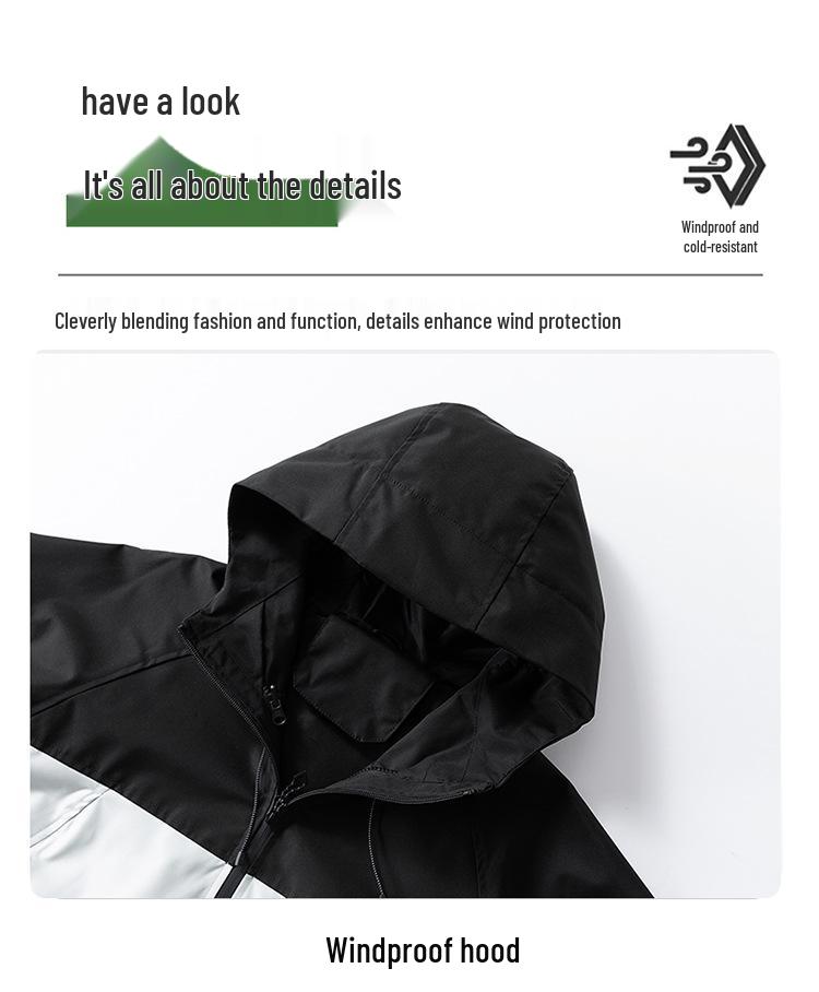 Men's Windproof Outdoor Color Block Casual Jacket - Spring/Autumn Fashionable Windbreaker