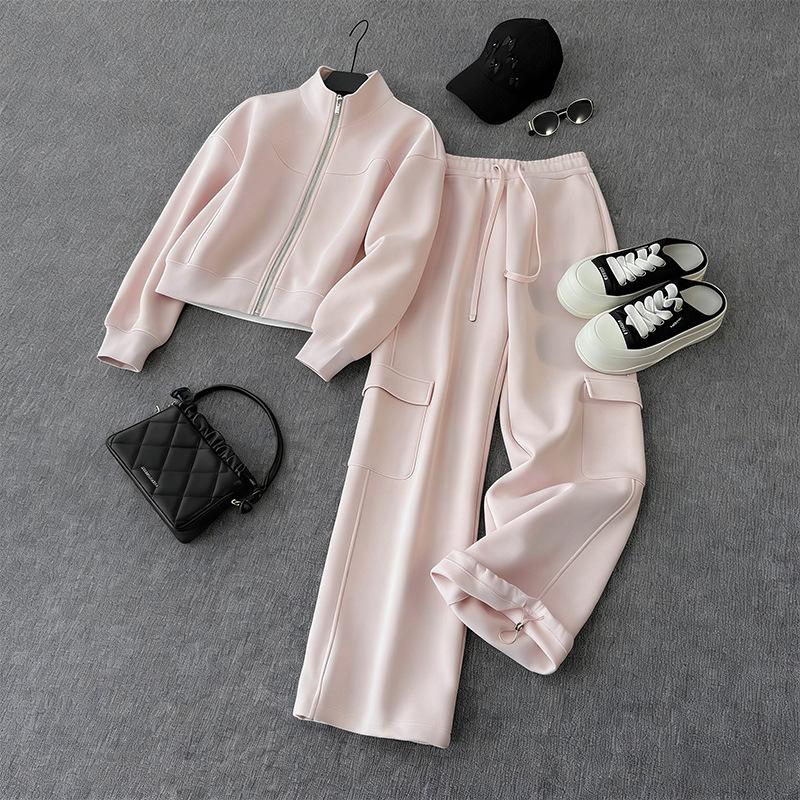 

Women s Spring 2026 Street Style Set: Blue Jacket with Inner Layer & Cargo Pants L