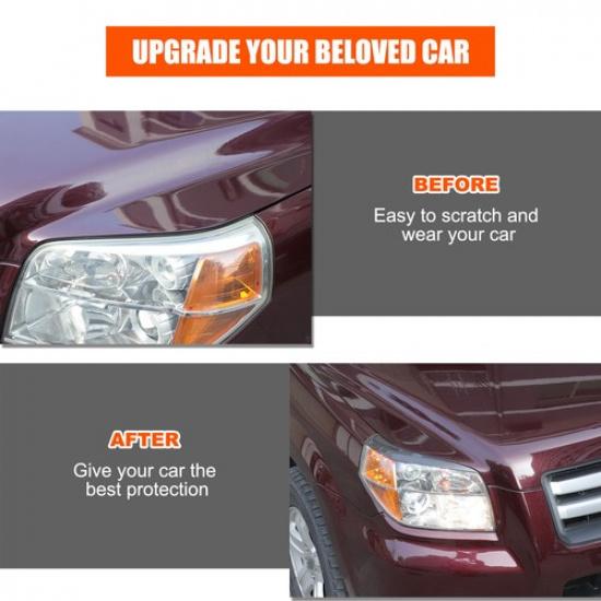 Soft Carbon Fiber Front Headlight Eyebrow Sticker Trim For Honda Pilot 2003-2008