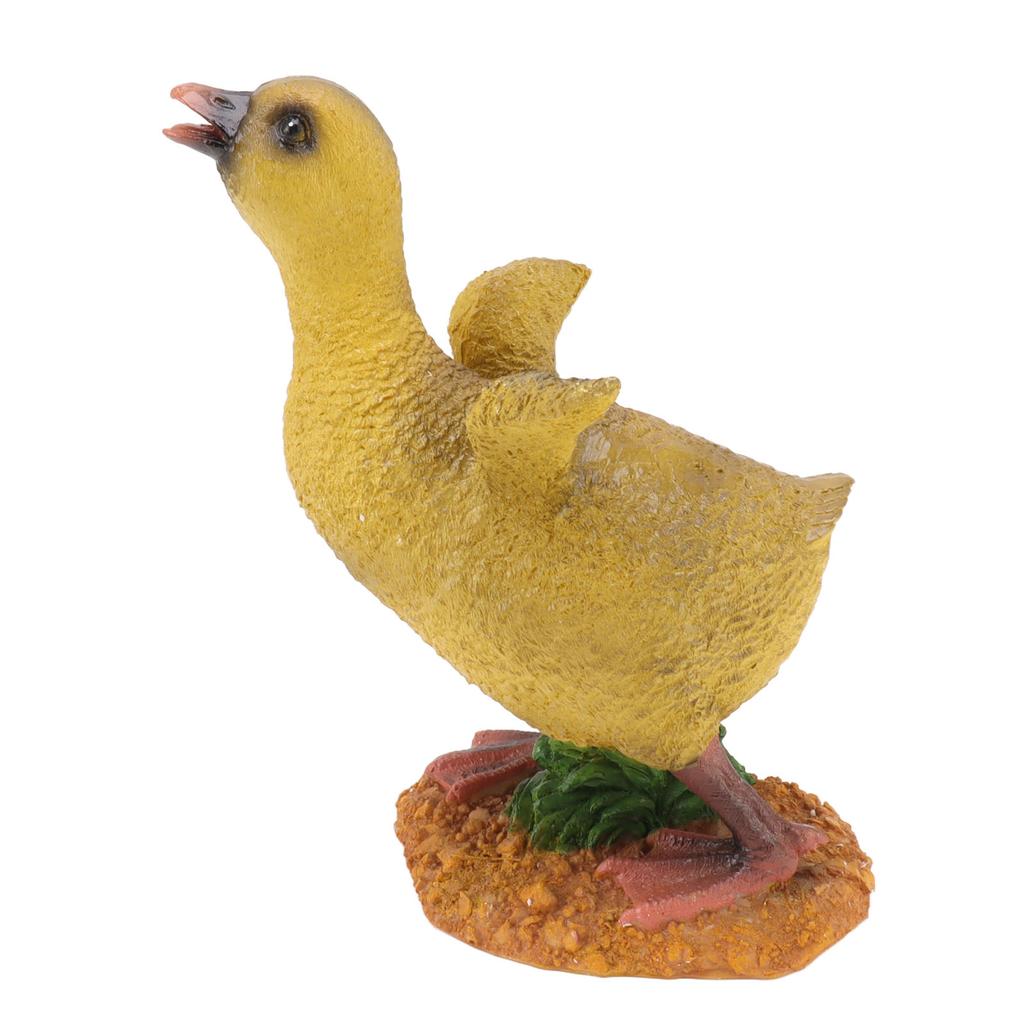Harz Entenküken Statue Ornament Kleine Entenfigur Handwerk für Desktop Outdoor Gartendekoration Graue Ente