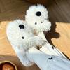 Comemore Women Cute Puppy Cotton Slippers 2025 Winter Soft Indoor Warm Slippers Woman Plush Soft Soled Flat Home Cotton Slippers