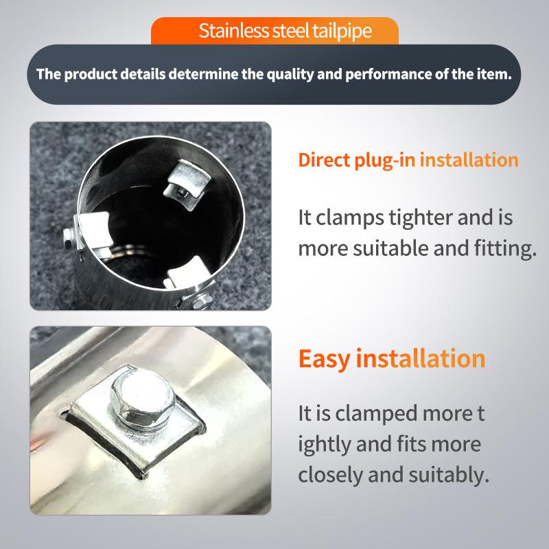 Universalus nerūdijančio plieno išmetamojo vamzdžio galinis vamzdis, skirtas Nissan Qashqai, Haval H5 ir senesniems Buick modeliams