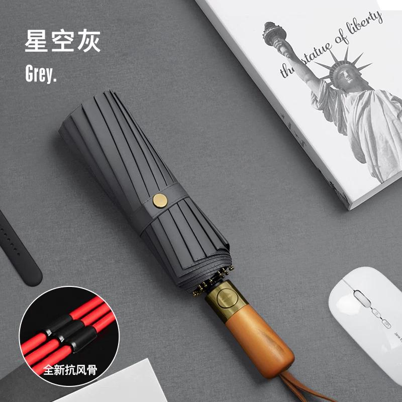 144-Bone Automatic Umbrella Men's Extra-Large Thickened Reinforced Strong Wind-Resistant Rain Or Shine Dual-Use Women Sun Umbrella