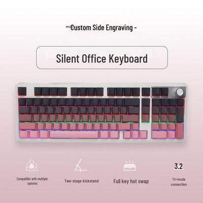 H102 Wireless Mechanical Keyboard: Three Modes, Hot-Swappable, Full Key Anti-Ghosting, Customizable Side-Engraving - Perfect for Gaming & Office Use.