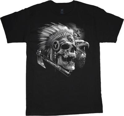 Indian Skull T-shirt Eagle NAtive American Chief Clothing Apparel Mens Unisex T-Shirt
