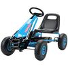 Go-kart a pedali per bambini con sedile regolabile, pneumatici in EVA, frizione manuale, freno, Go-kart per bambini 3-8 anni, Blu