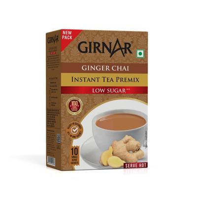 Girnar Instant Ingwertee Premix Wenig Zucker 10 Beutel Koffeinfrei Einzelportion Getränk