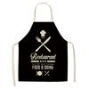 Cake Letters Women's  Kitchen Cotton Linen Apron Black Bib Household CleaningCooking