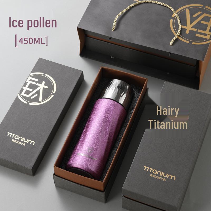 Titanium-Plated Dual-Layer Vacuum Insulated Cup with Dual-Use Lid and Tea Separator - Ideal Business Gift Set