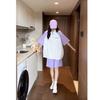 POLO collar loose sports suit female summer leisure student contrasting color age-reducing short-sleeved shorts two-piece trendy set