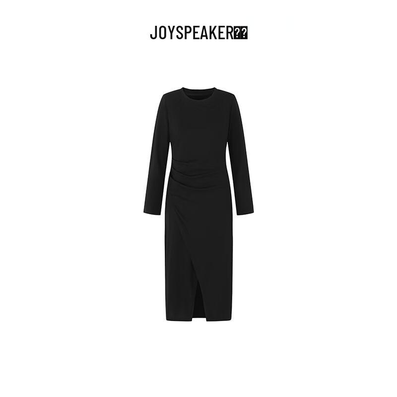 

JOY SPEAKER Women s Slimming Long Sleeve Round Neck Slit Dress L