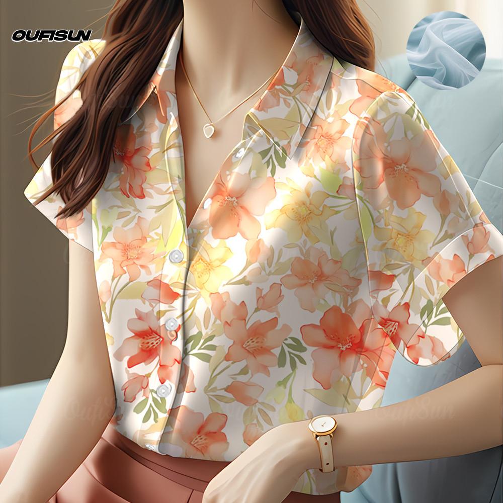 Floral Chiffon Blouse - Plus Size | Casual & Office Wear for Women S