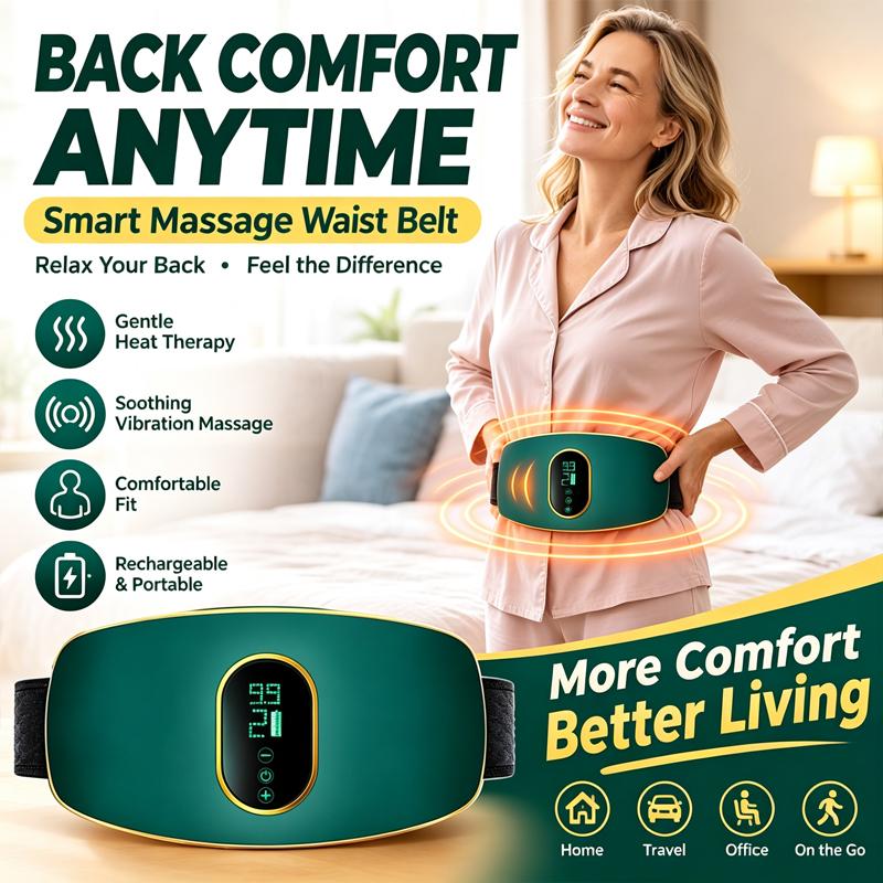 Rechargeable Abdominal Massager Belt for Waist & Full-Body Stress Relief