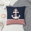 Nautical Red Navy Anchor Square Pillow Cases Cushion Covers Awesome Zippered Decorative Pillowcase for Sofa 45*45cm