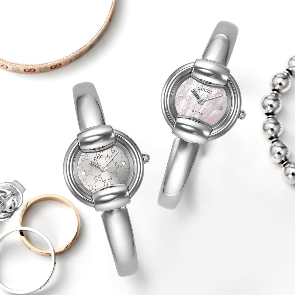 Gucci 1400 Black Plain Box No Original Authentic Pink Pearl Stainless Steel Quartz Swiss YA014513 Outlet, Included, Box, Warranty, Movement, 26.5mm,