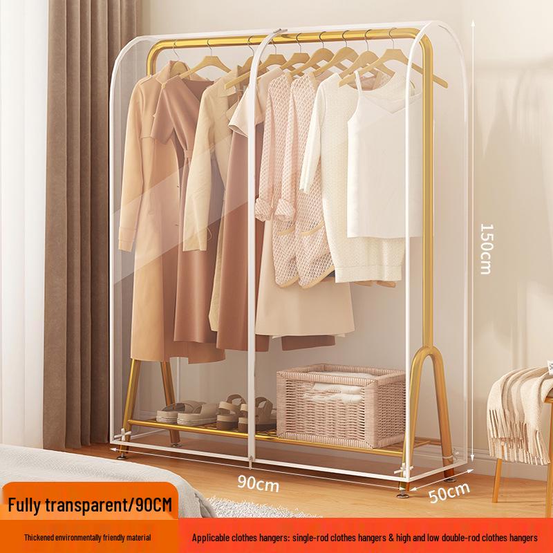 

Прозрачная напольная вешалка для одежды с пылезащитным чехлом для спален