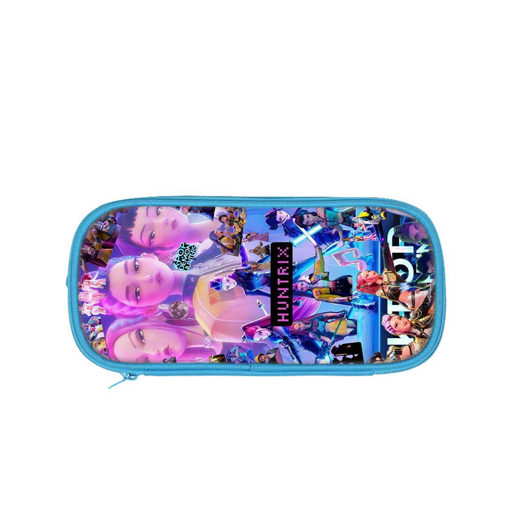 Student Blue Double-layer Pencil Case Kpop Witch Hunting Girl Group Student Storage Stationery Bag Pencil Bag