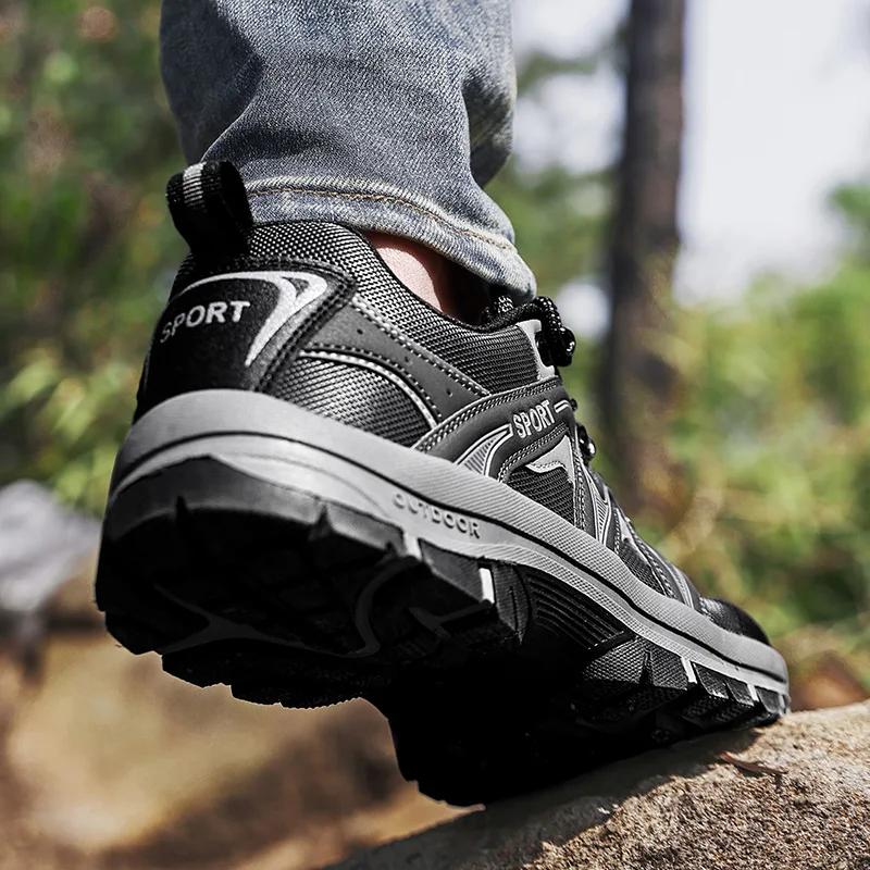Fashion Outdoor Hiking Shoes Men's Waterproof, Anti Slip, Wear-resistant Hiking Shoes Breathable and Shock-absorbing Sports Shoes Sales