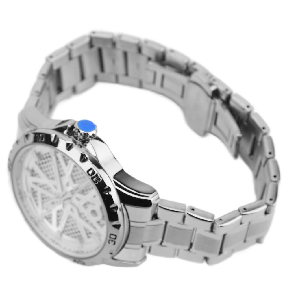 Men Wrist Watch Quartz Movement Zinc Alloy Bezel Stainless Steel Belt Waterproof Analog Display
