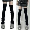 Women Color Knit Long Socks Subcultures Leg Warmers Winter Warm Ankle Heap Socks Thigh High Stocking Harajuku Boot Socks