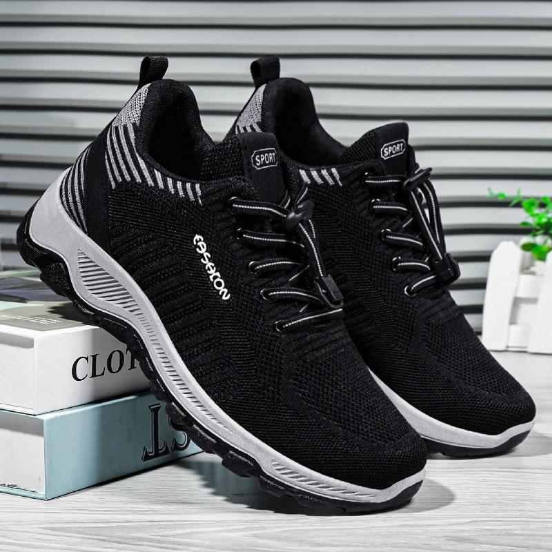 Shoes Men's Walking Shoes Versatile Single Shoes Flying Woven Sneakers Breathable Mesh Shoes Non-smelly Feet Men's Shoes Couple Running Shoes