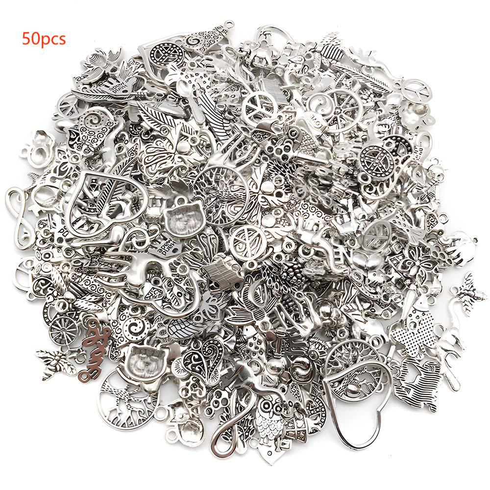 400-Piece Mixed Alloy Accessory Set for DIY Bracelets, Necklaces, Earrings, Keychains, and Charms